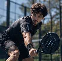 Padel player in action from the approved VCN mockup